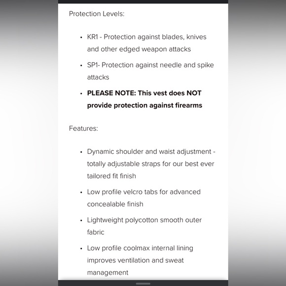 ❌❌SOLD❌❌Vestguard stab proof vest - Picture 7 of 8